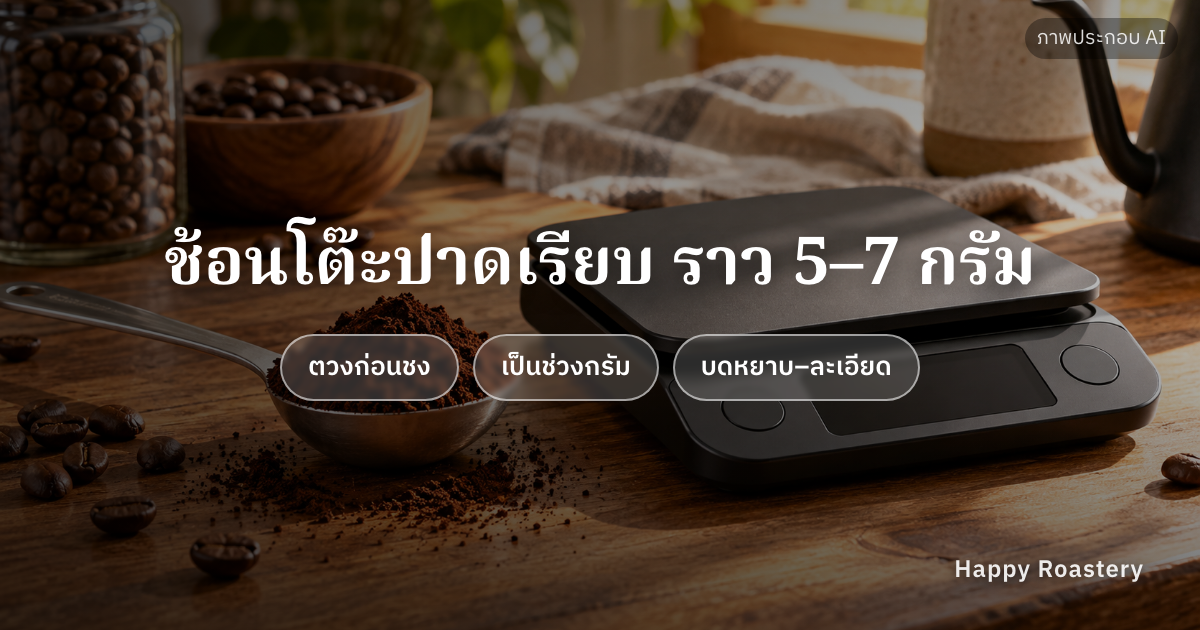ผงกาแฟ 1 ช้อนโต๊ะเท่ากับกี่กรัม? ตวงให้แม่นก่อนชง